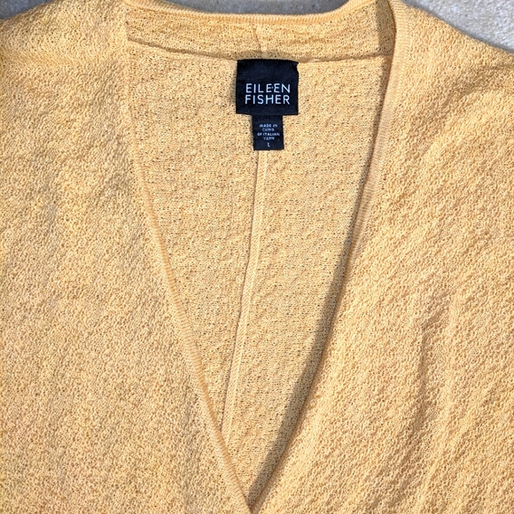 Mustard yellow Eileen Fisher light weight wool knit v-neck top | Size L‎ - Picture 3 of 7